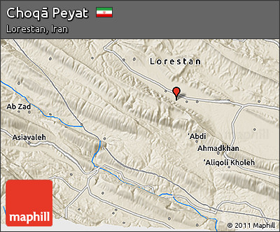 Shaded Relief 3D Map of Choqā Peyat