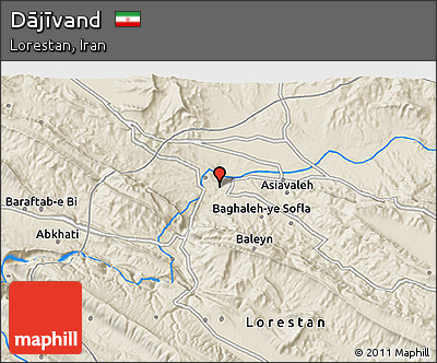 Shaded Relief 3D Map of Dājīvand