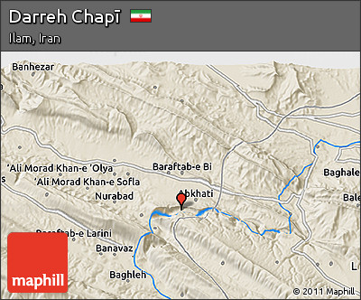 Shaded Relief 3D Map of Darreh Chapī