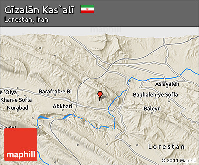 Shaded Relief 3D Map of Gīzalān Kas`alī