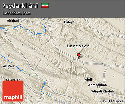 Shaded Relief 3D Map of Ḩeydarkhānī