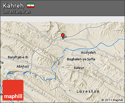 Shaded Relief 3D Map of Kahreh