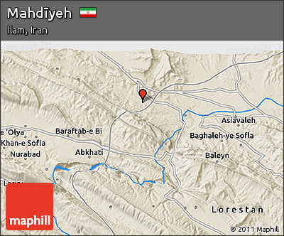 Shaded Relief 3D Map of Mahdīyeh