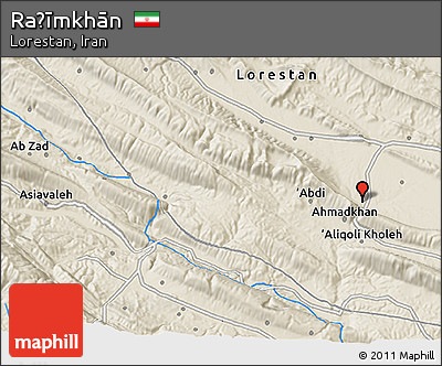Shaded Relief 3D Map of Raḩīmkhān