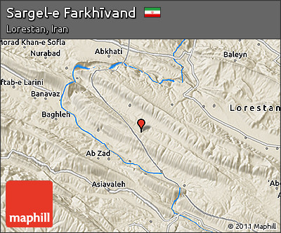 Shaded Relief 3D Map of Sargel-e Farkhīvand