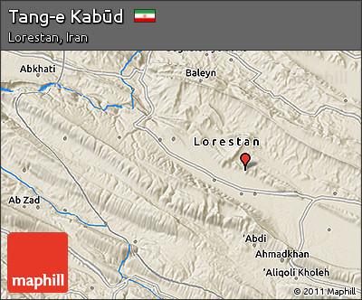 Shaded Relief 3D Map of Tang-e Kabūd