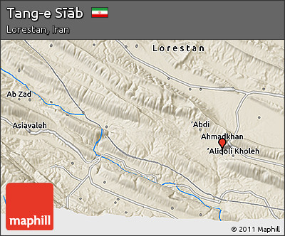 Shaded Relief 3D Map of Tang-e Sīāb