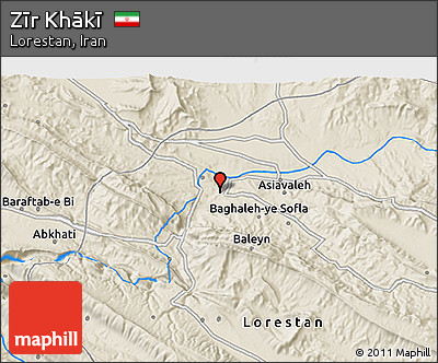 Shaded Relief 3D Map of Zīr Khākī