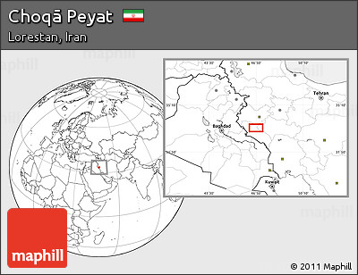 Blank Location Map of Choqā Peyat