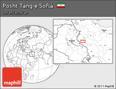 Blank Location Map of Posht Tang-e Soflá