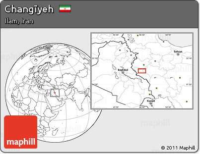 Blank Location Map of Changīyeh