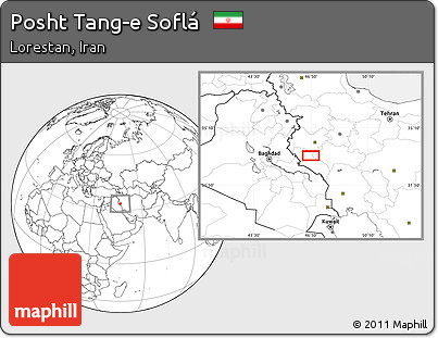 Blank Location Map of Posht Tang-e Soflá