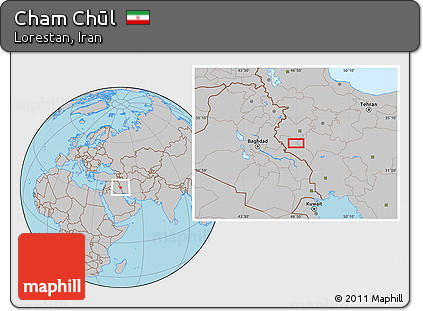 Gray Location Map of Cham Chūl