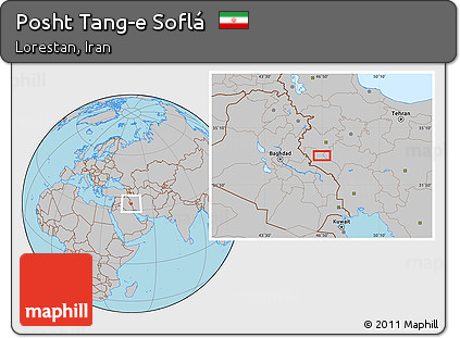Gray Location Map of Posht Tang-e Soflá