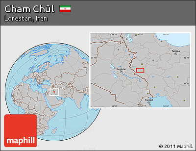 Gray Location Map of Cham Chūl