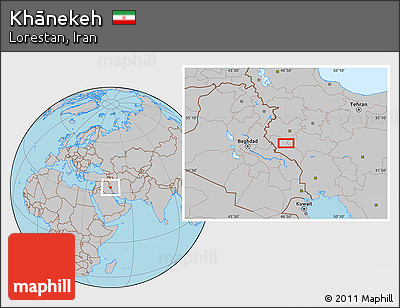 Gray Location Map of Khānekeh