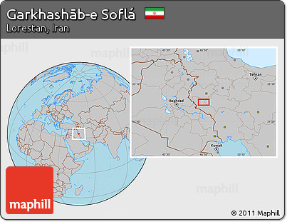 Gray Location Map of Garkhashāb-e Soflá