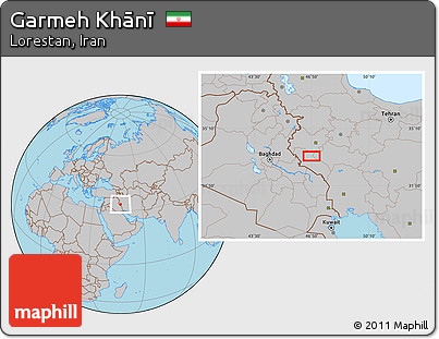 Gray Location Map of Garmeh Khānī