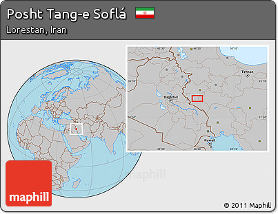 Gray Location Map of Posht Tang-e Soflá