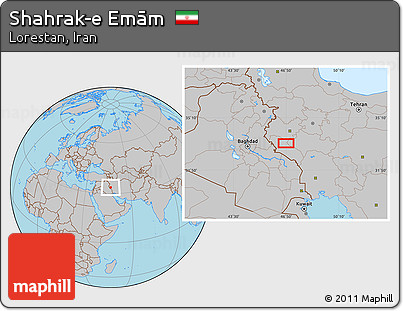 Gray Location Map of Shahrak-e Emām