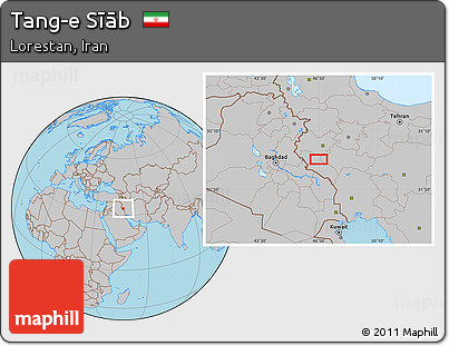 Gray Location Map of Tang-e Sīāb