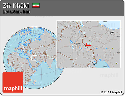 Gray Location Map of Zīr Khākī