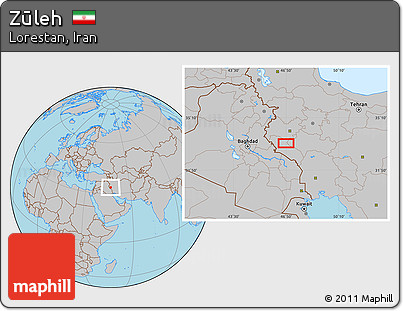 Gray Location Map of Zūleh