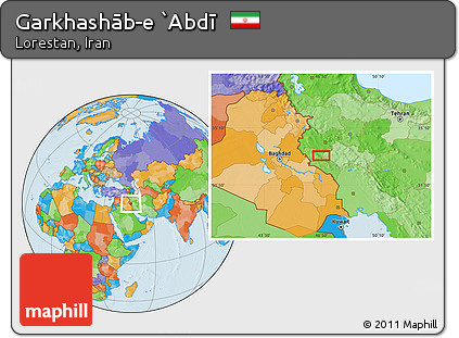 Political Location Map of Garkhashāb-e `Abdī