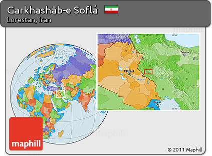 Political Location Map of Garkhashāb-e Soflá