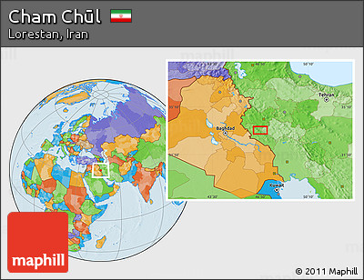 Political Location Map of Cham Chūl