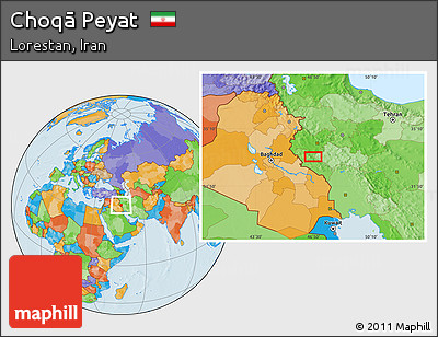 Political Location Map of Choqā Peyat