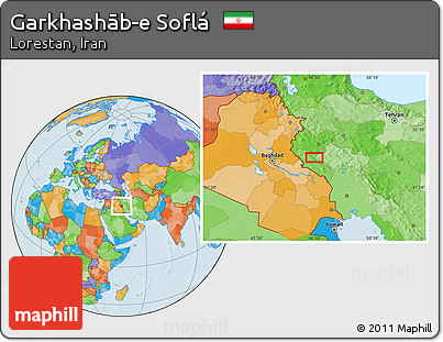 Political Location Map of Garkhashāb-e Soflá