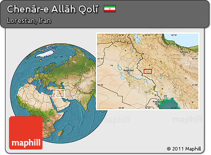 Satellite Location Map of Chenār-e Allāh Qolī