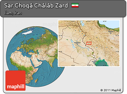 Satellite Location Map of Sar Choqā Chālāb Zard