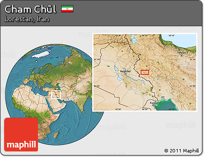 Satellite Location Map of Cham Chūl