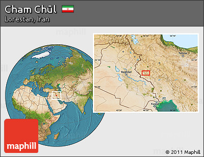 Satellite Location Map of Cham Chūl