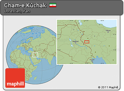 Savanna Style Location Map of Cham-e Kūchak