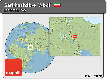 Savanna Style Location Map of Garkhashāb-e `Abdī