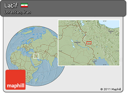 Savanna Style Location Map of Laţīf, hill shading