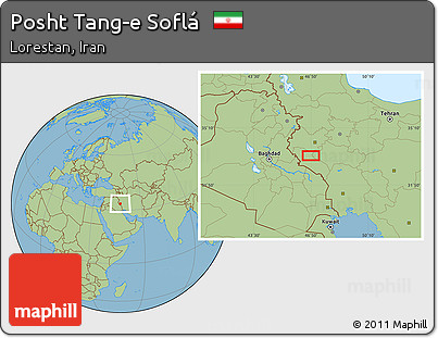 Savanna Style Location Map of Posht Tang-e Soflá
