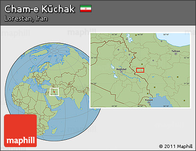 Savanna Style Location Map of Cham-e Kūchak