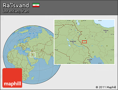 Savanna Style Location Map of Ra'īsvand