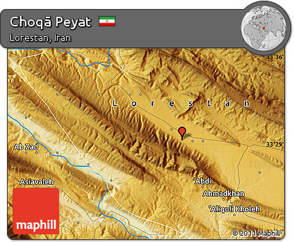 Physical Map of Choqā Peyat