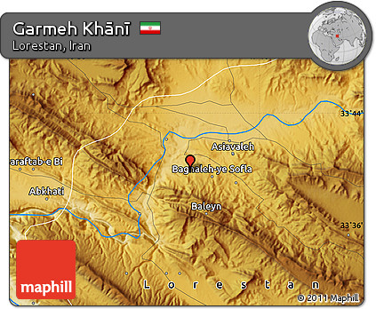 Physical Map of Garmeh Khānī