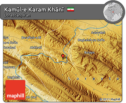 Physical Map of Kamūl-e Karam Khānī