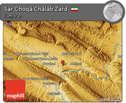 Physical Map of Sar Choqā Chālāb Zard
