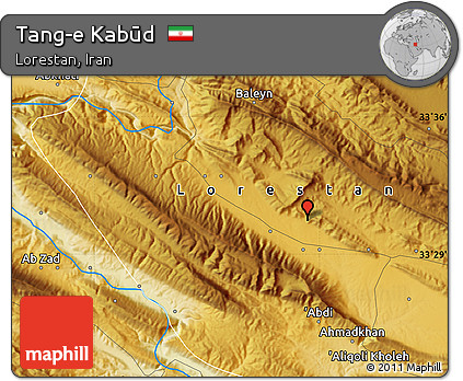Physical Map of Tang-e Kabūd