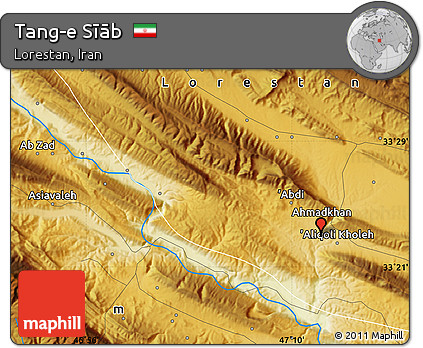 Physical Map of Tang-e Sīāb