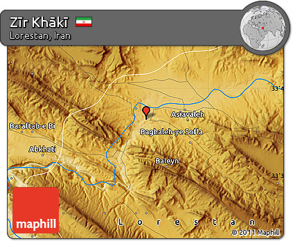 Physical Map of Zīr Khākī