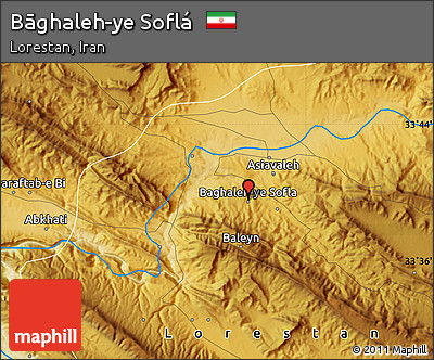 Physical Map of Bāghaleh-ye Soflá